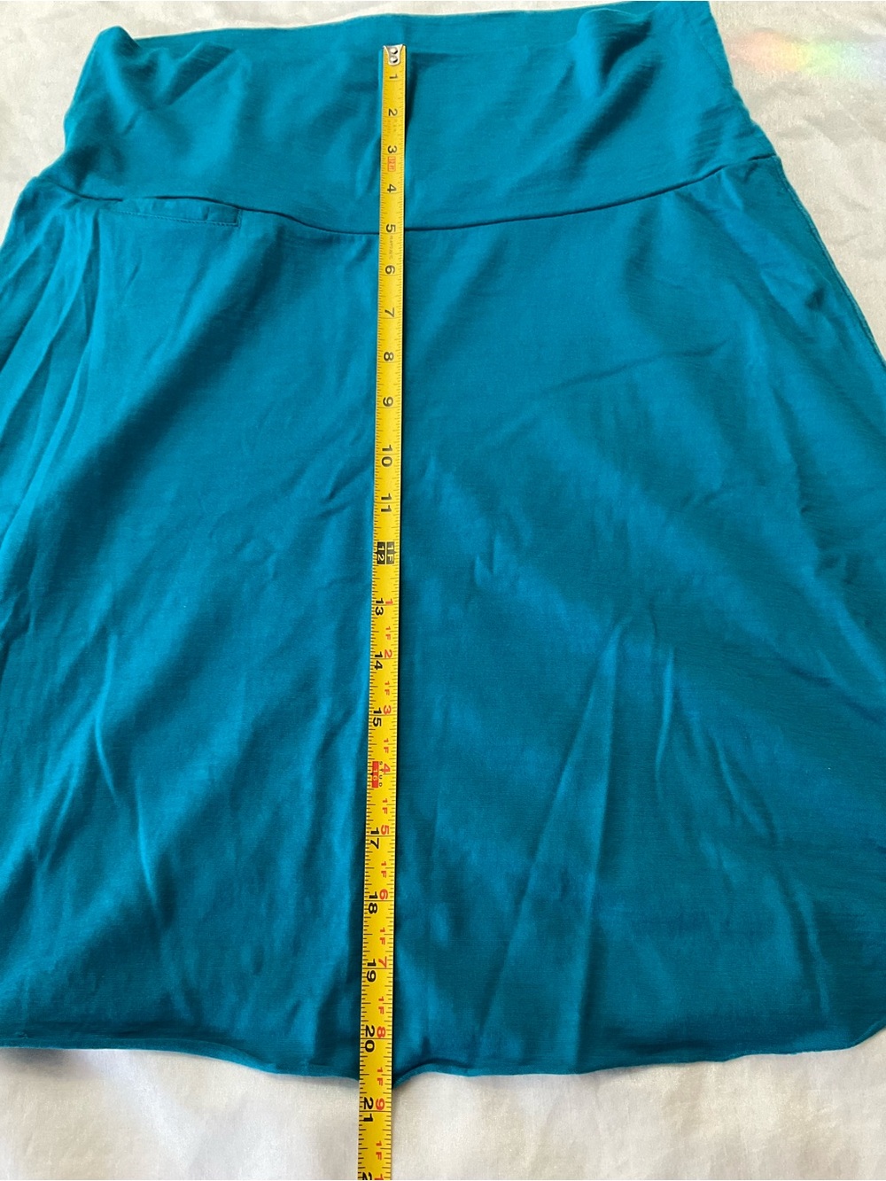 Icebreaker Teal A-Line Skirt with Fold-Over Waistband - Picture 3 of 7